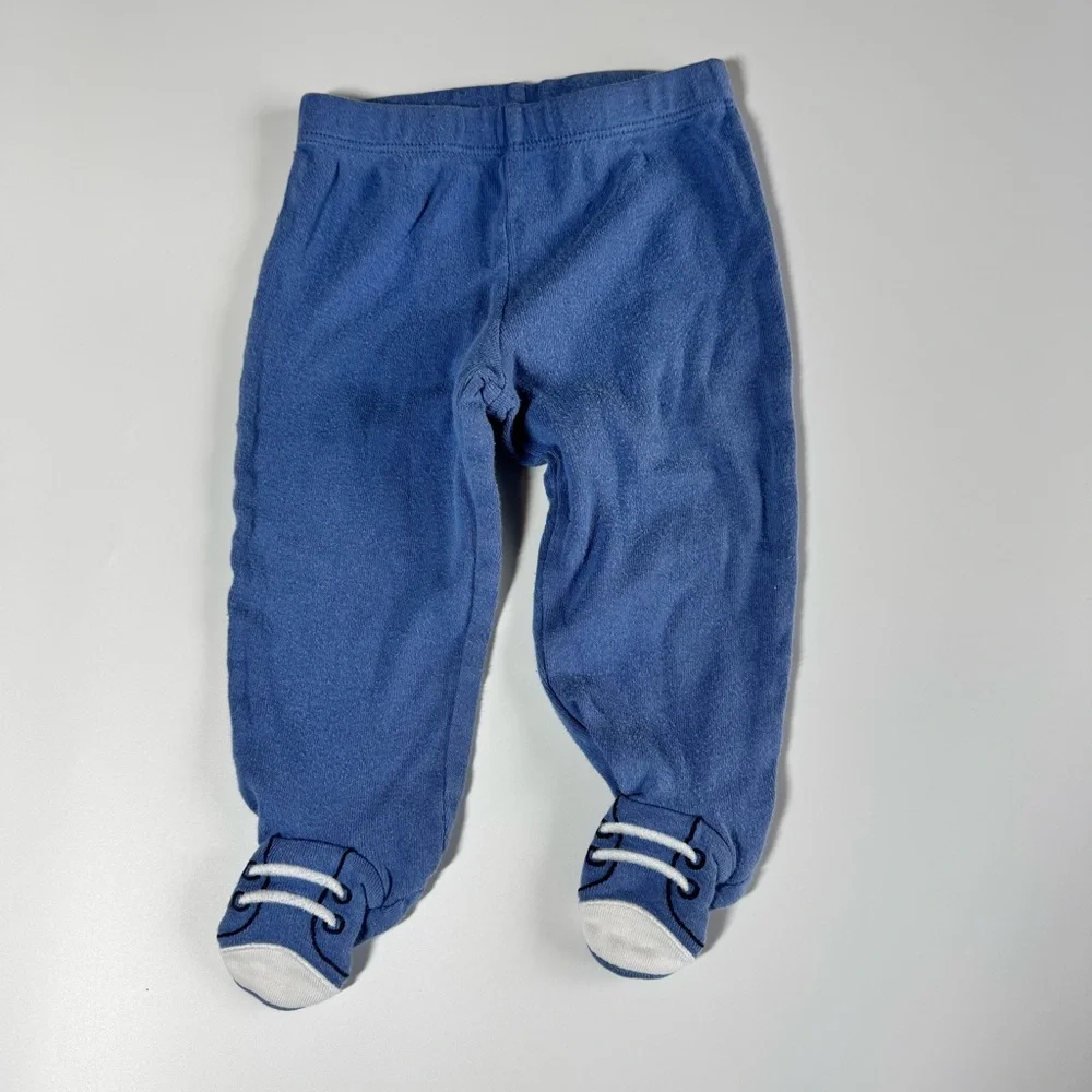 Baby Boy Pants Size 6 Months Carter’s Blue Gray Navy Baseball Sports Buttons - Picture 2 of 15